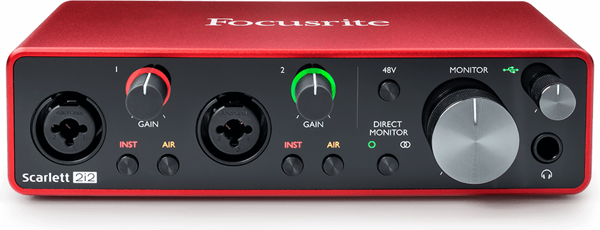 Das Scarlett 2i2 von Focusrite bietet alle essentiellen Funktionen und wird mit einem soliden Softwarepaket für elektronische Musikproduktion ausgeliefert 