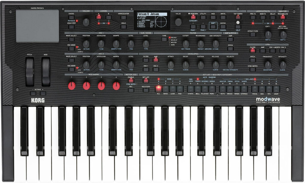 Korg modwave Test: Ansicht von oben