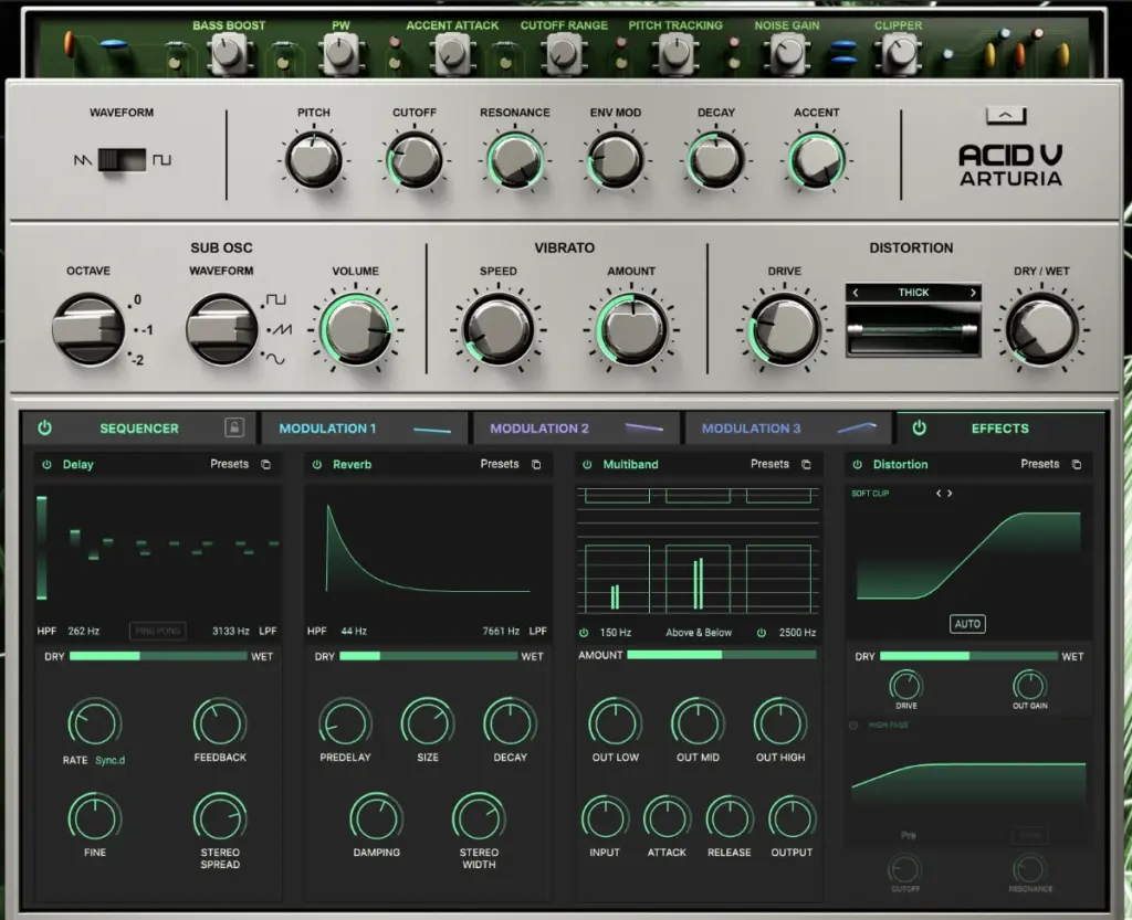 Arturia Acid V Effektsektion