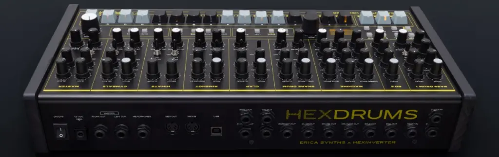 Endlich wieder Einzelausgänge! Die Rückseite der Hexdrums